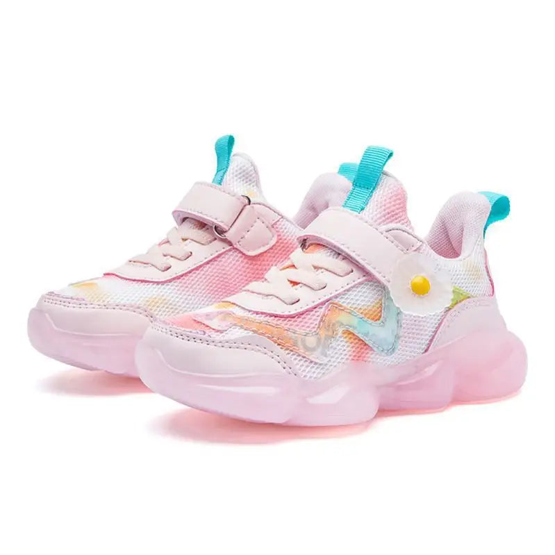 Daisy Crystal Mesh Sneakers - Girlsâ Fashion Shoes - Pink / 28