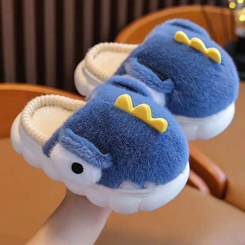 Dino Cozy Slippers - Blue Slippers / 24to25 Size