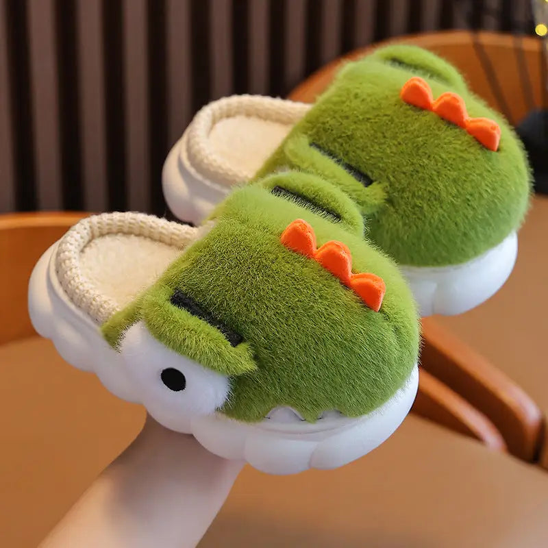 Dino Cozy Slippers - Green Slippers / 24to25 Size