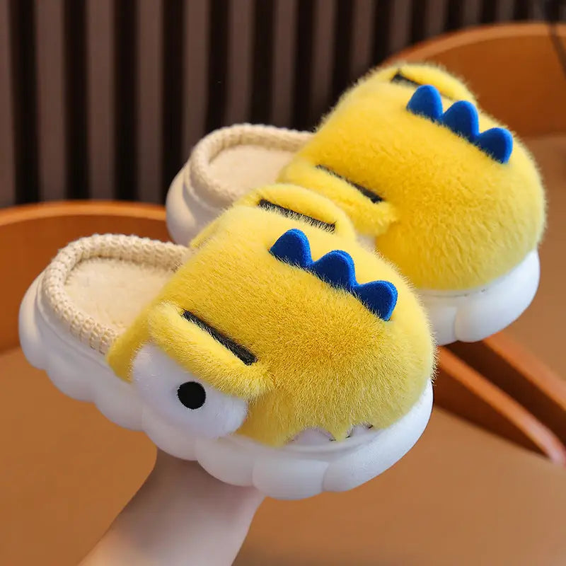Dino Cozy Slippers - Yellow Slippers / 24to25 Size