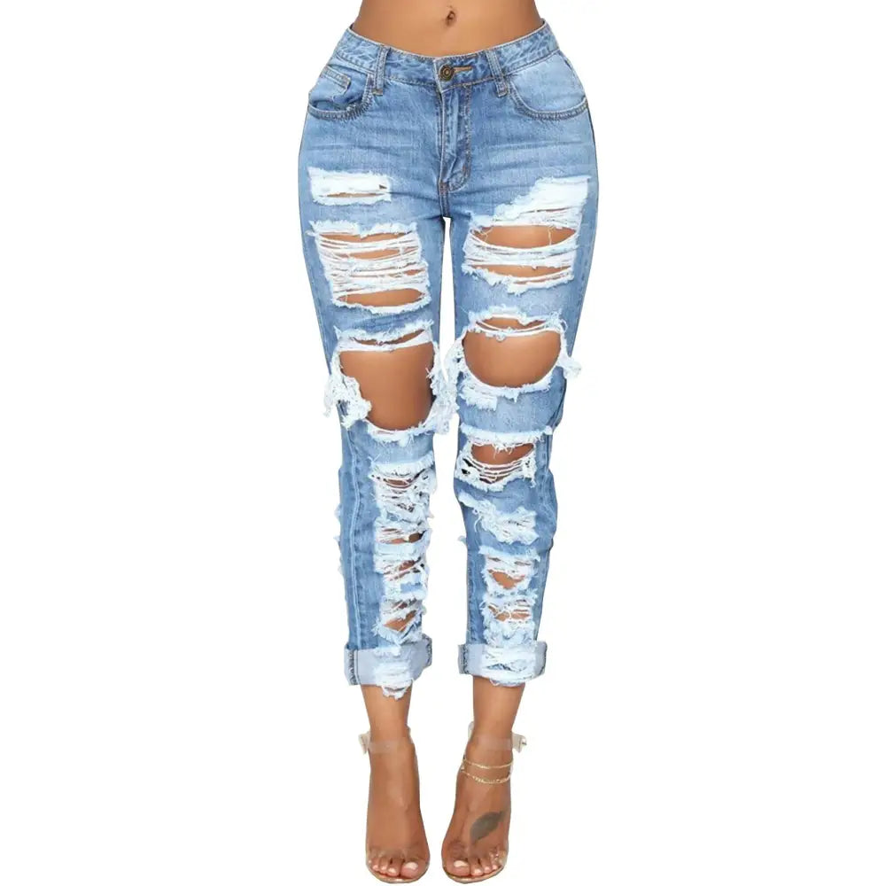 Distressed Denim Trousers