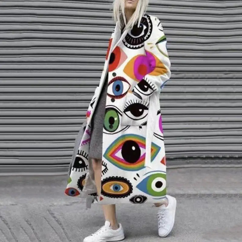 Dragon & Phoenix Woolen Coat - Eyes / 4XL