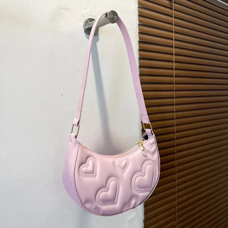 Dumpling Shape PU Suitcase Shoulder Bag with Contrast Color Design - Purple