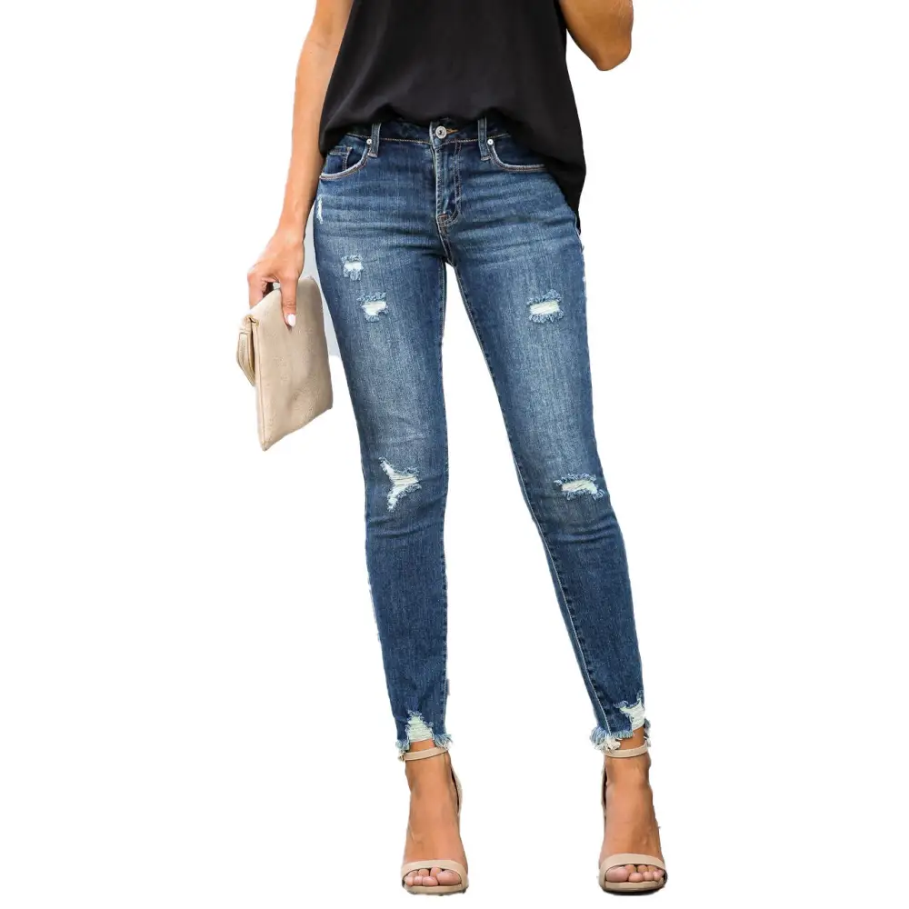 Edge-Ripped Slim Jeans