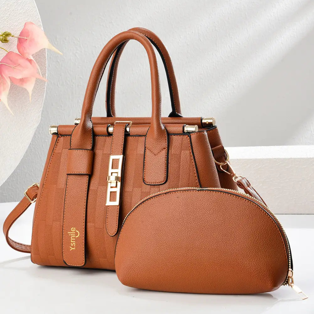 Elegance: All-Match Crossbody Shoulder Bag - Yellowish Brown / 28x13x20cm