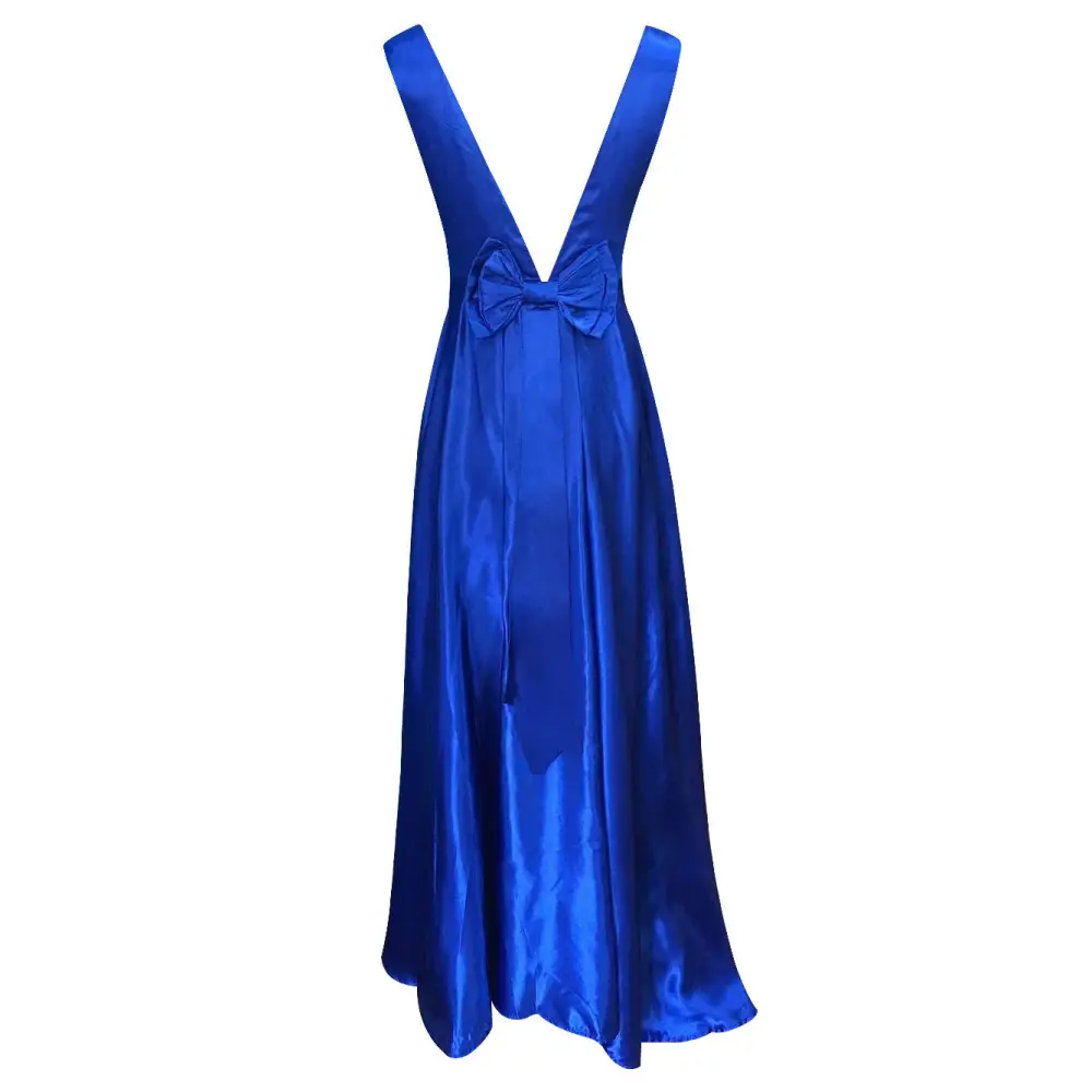 Elegance Bow: Deep V Backless Ball Gown Dress
