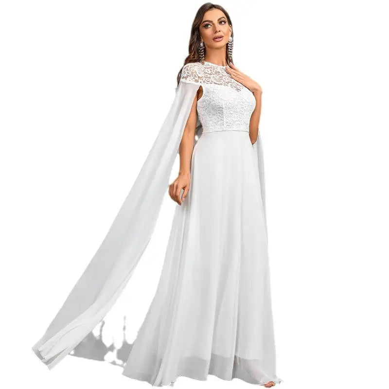 ElegancePlus Chiffon Lace Cloak Dress
