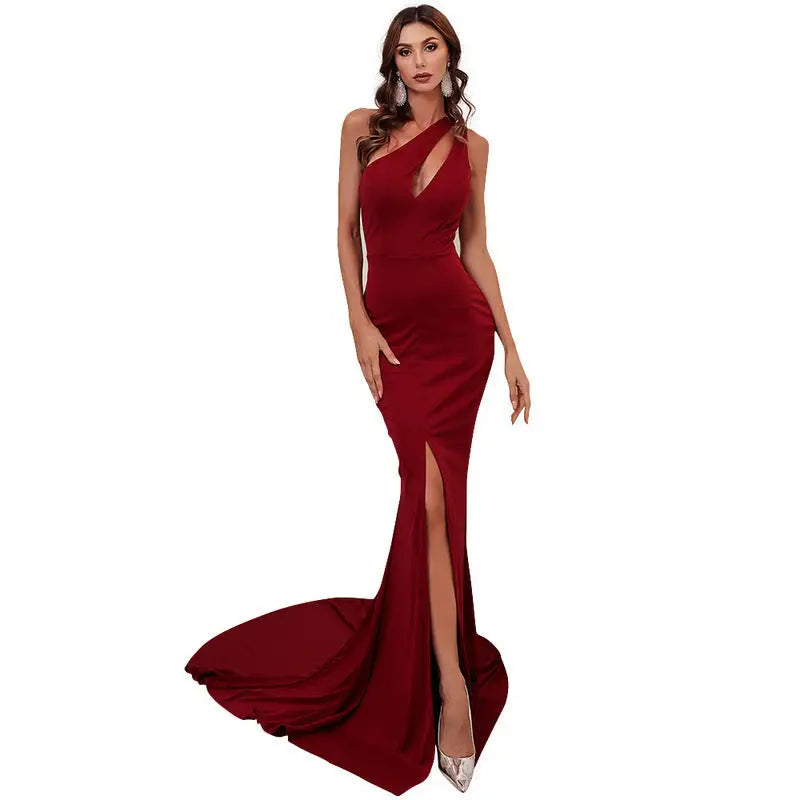 Elegant Cotton Blend Solid Color Mid Waist Long Skirt for Banquet