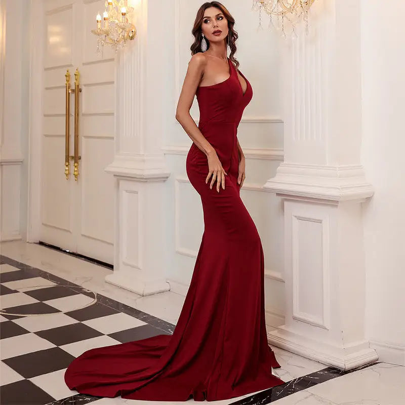 Elegant Cotton Blend Solid Color Mid Waist Long Skirt for Banquet