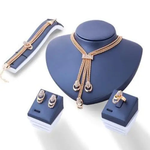 Enchanted Elegance Bridal Set: Necklace & Earrings - Gold