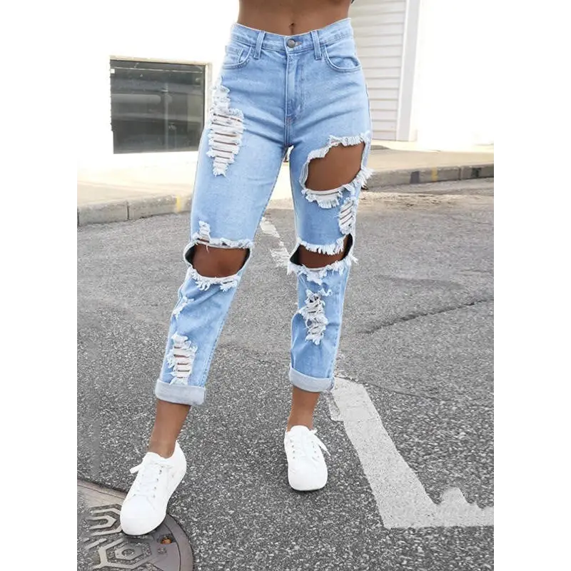 EurAm Trendy Straight Jeans - Light blue 1 / S