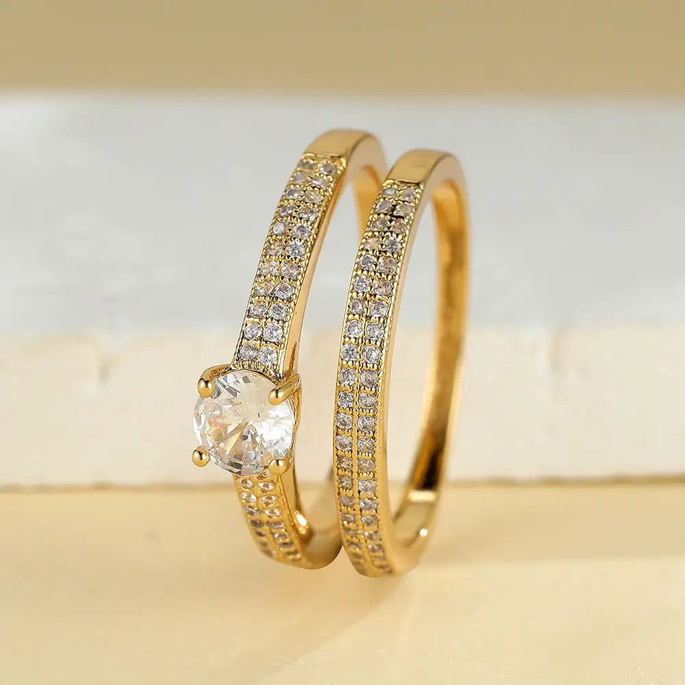 EuroAmour Elegant Engagement Ring - Yellow Gold / No 5