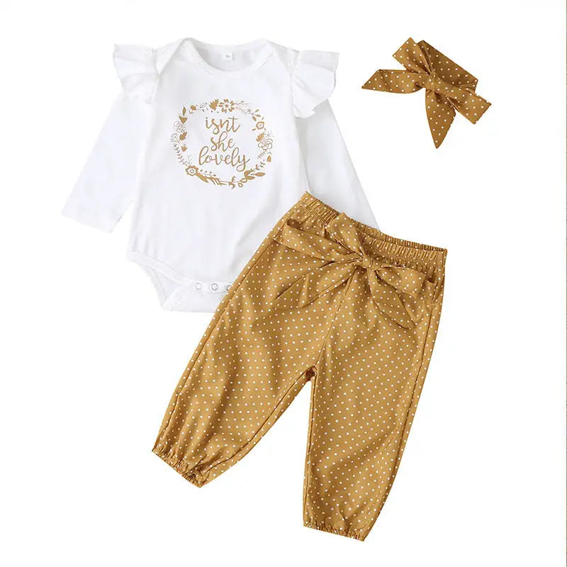 EuroChic Kids: Seasonal Trendy 3-Piece Outfit - Chocolate / 700 3m