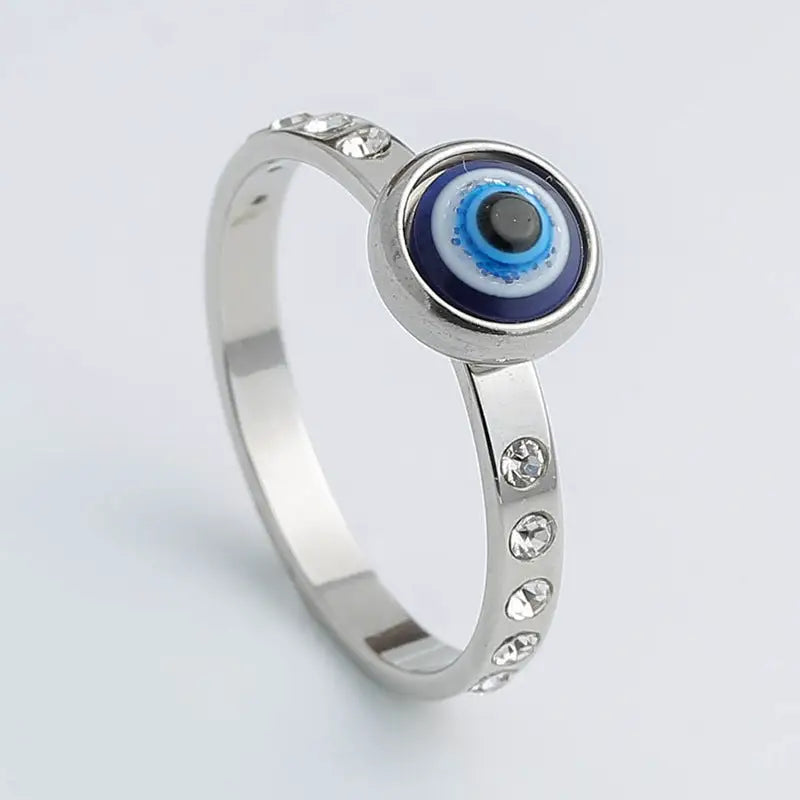 Exquisite Diamond Ring with Delicate Dainty Band - Silver / No 5