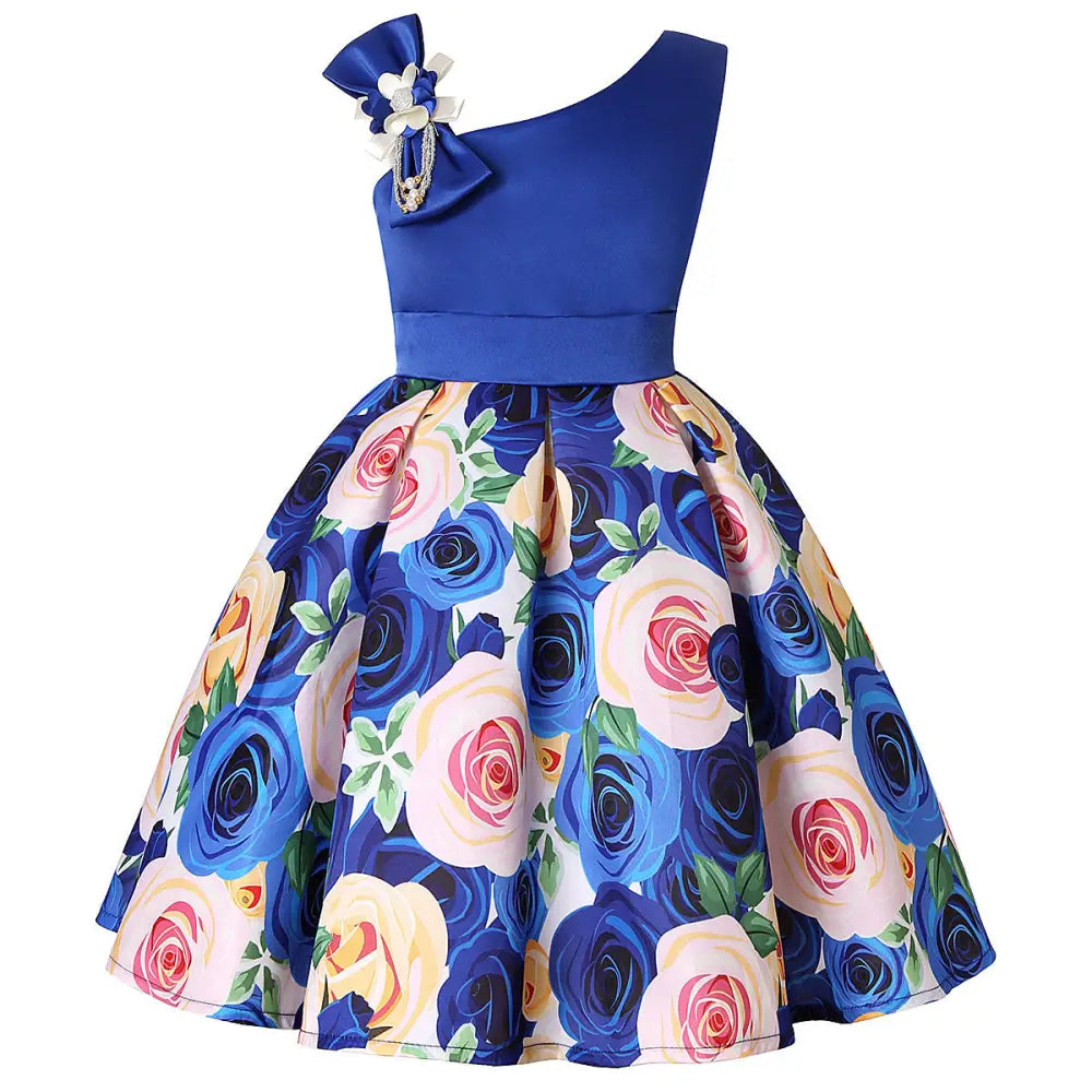 FairyDream: Digital Print Princess Dress - Blue / 100cm
