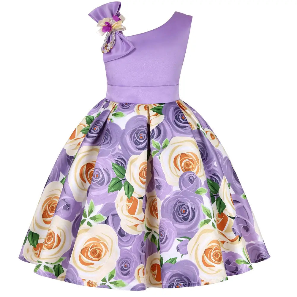 FairyDream: Digital Print Princess Dress - Purple / 100cm