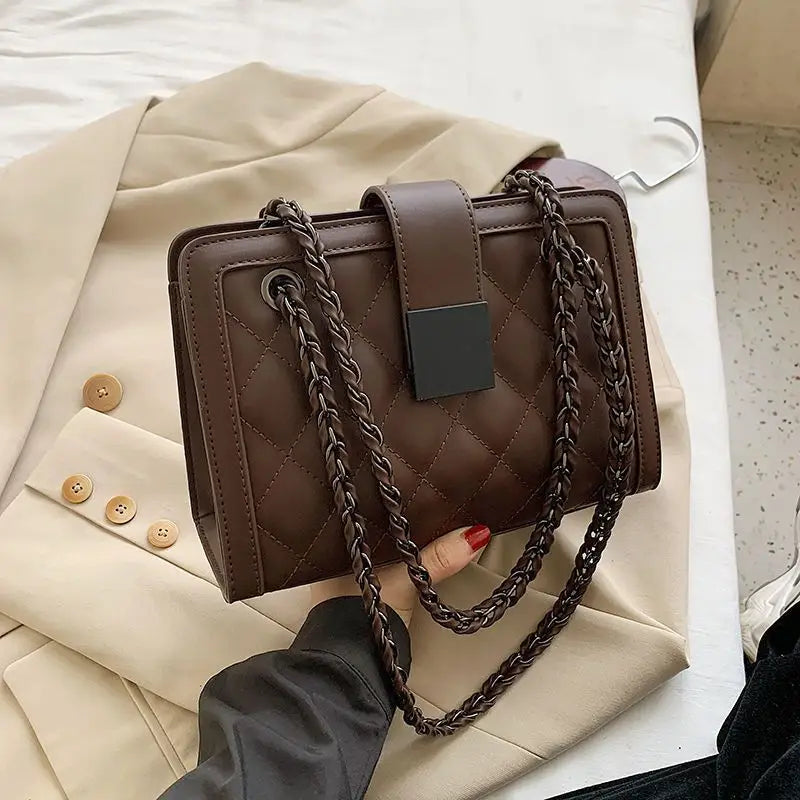 FallWinter Chic: All-match Mini Crossbody Bag - Coffee Color