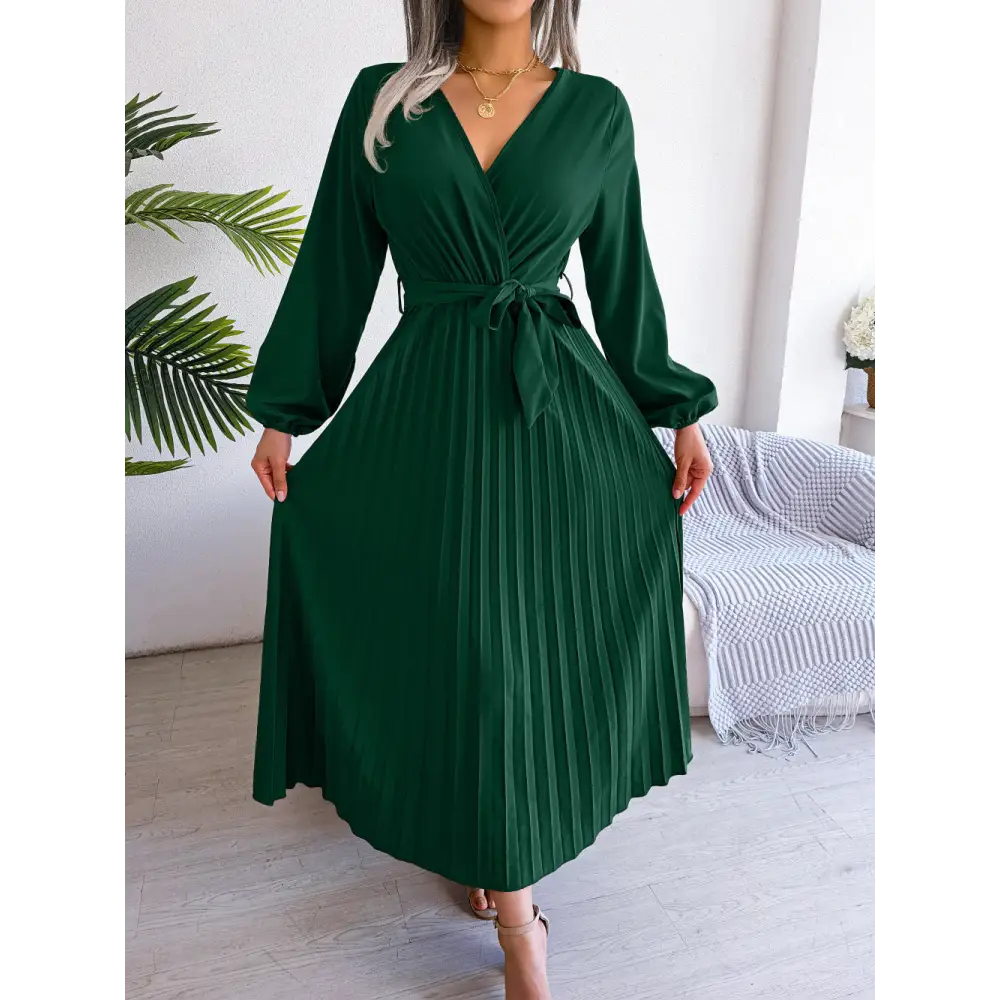 Fashion Elegant Cross Pleated Maxi Dress