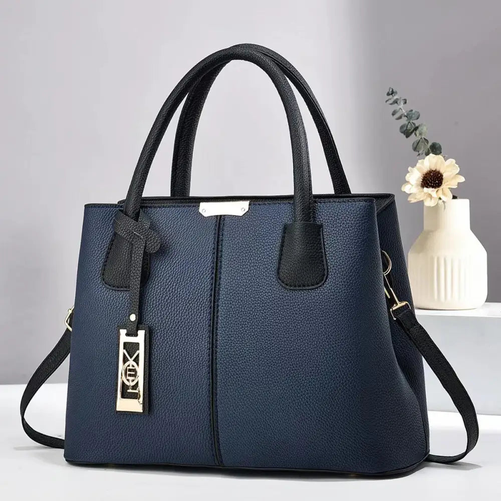 FashionMom Shoulder Bag - Blue With Black