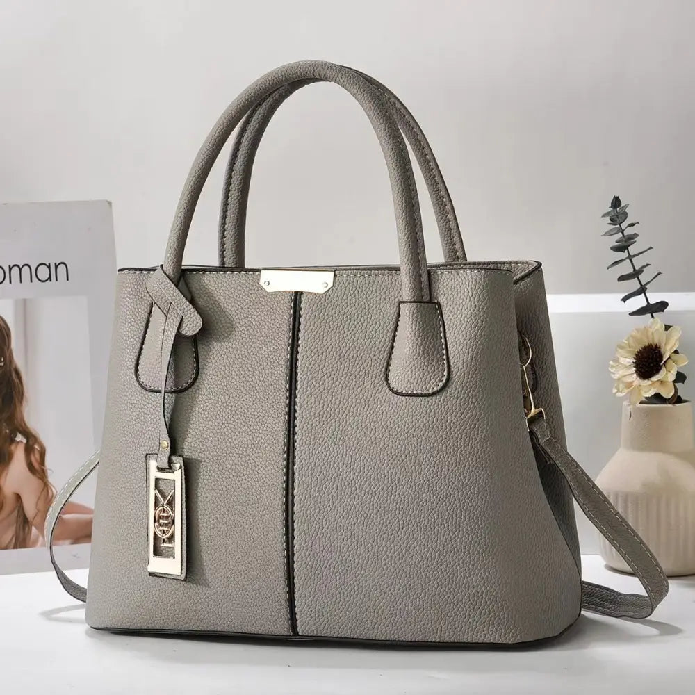 FashionMom Shoulder Bag - Light Gray