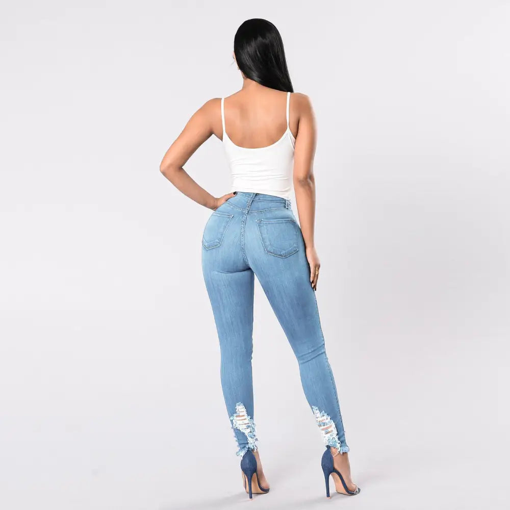 Feline Stitch Denim Slims