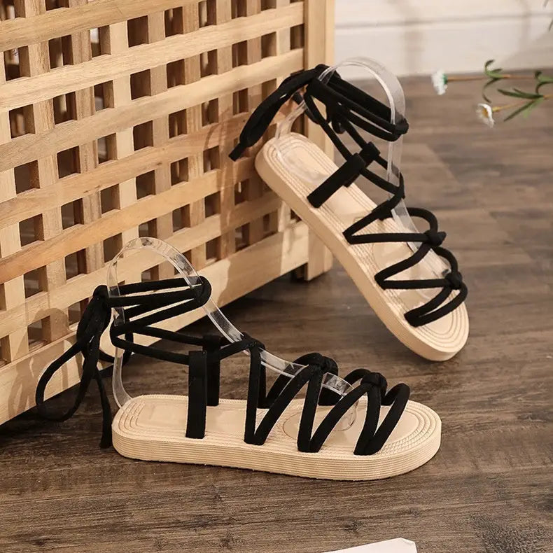 Flannel Femme: Casual Flat Sandals