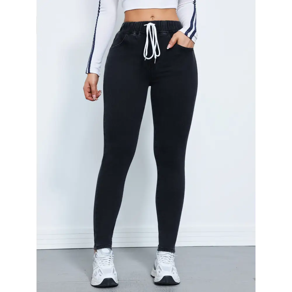 FlexFit Denim Trousers - Black / XS