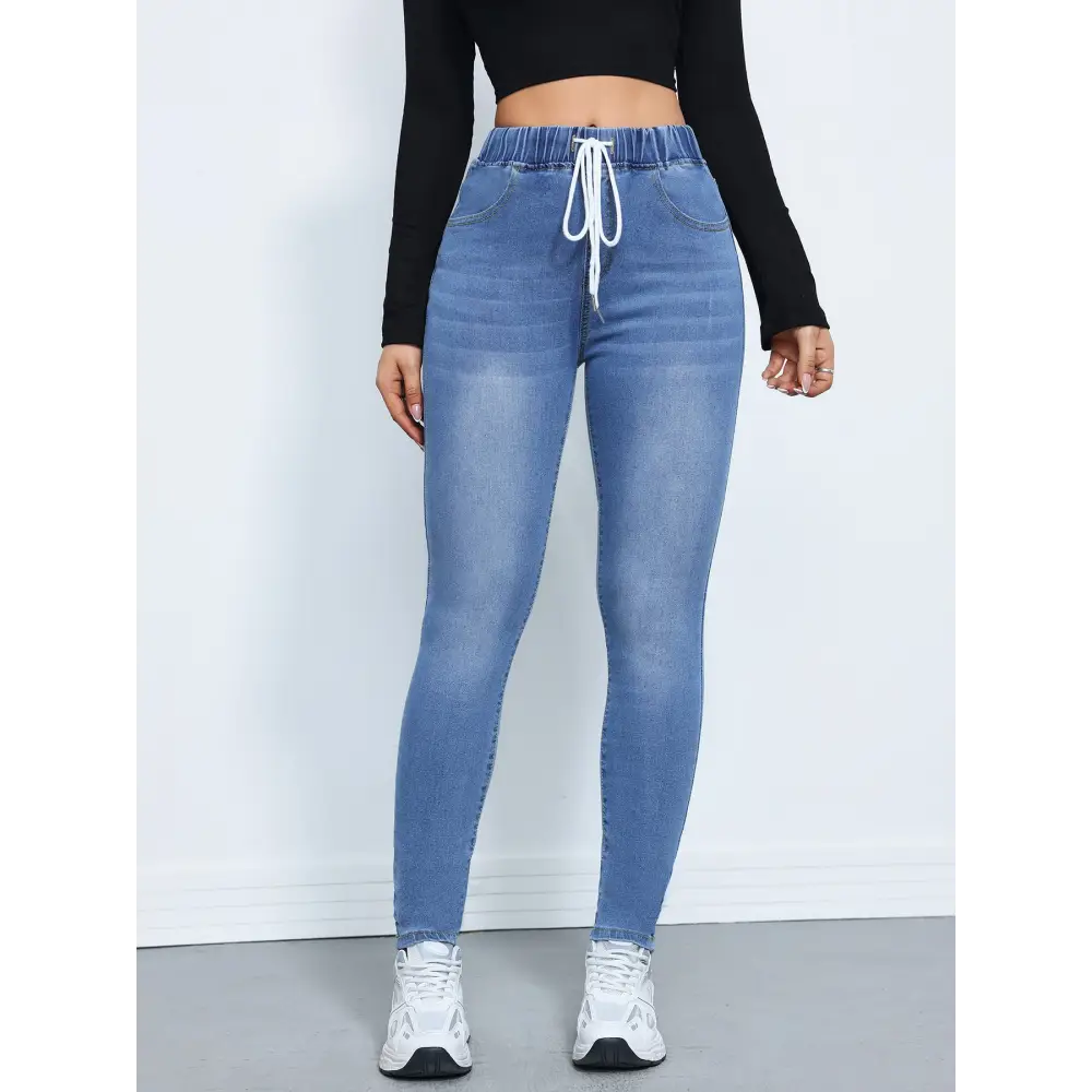 FlexFit Denim Trousers - Blue / XS