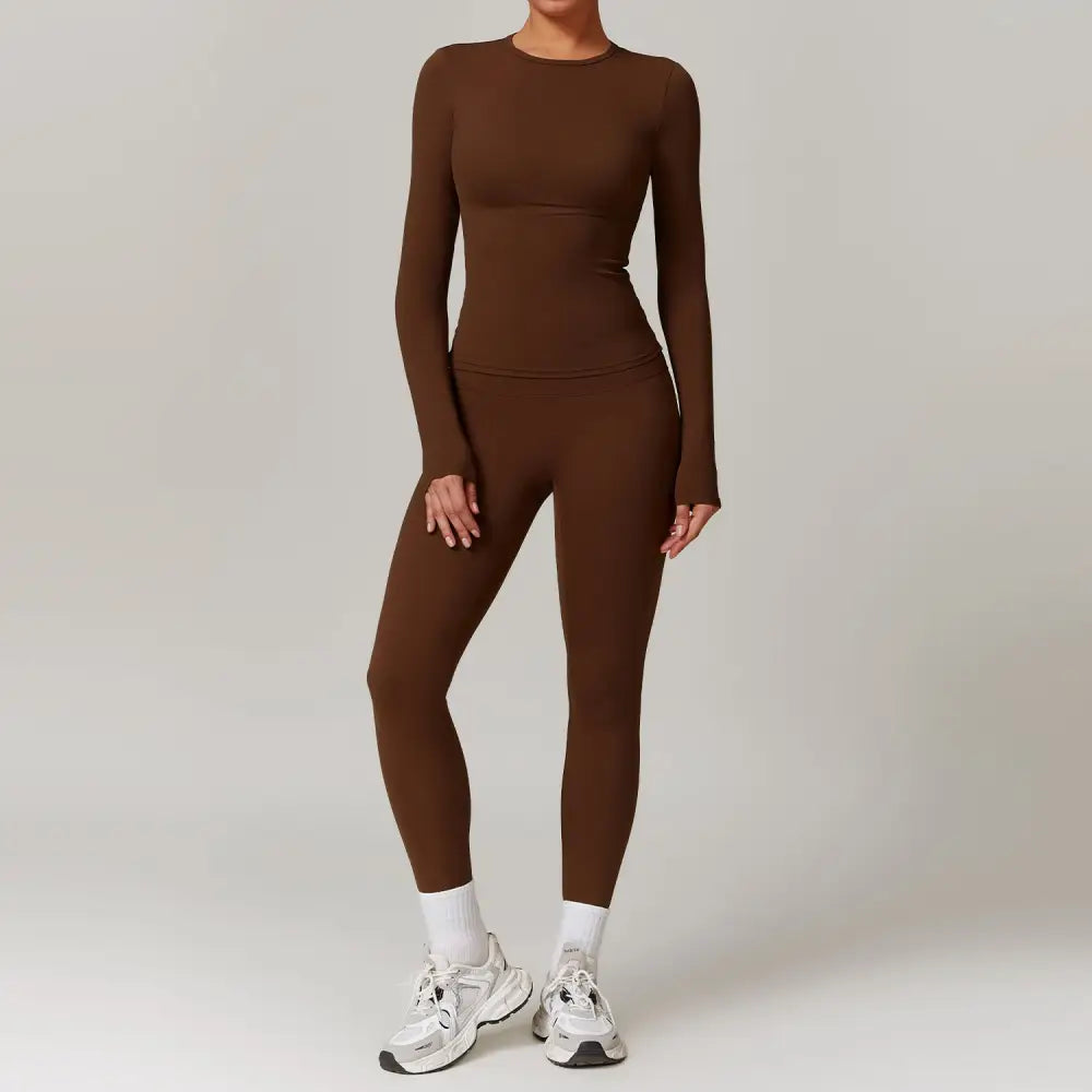 FlexFit Yoga Set - Chocolate Brown / S