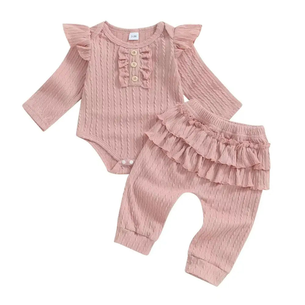 FlutterFly Baby Suit - LC148 Pink / To 3m