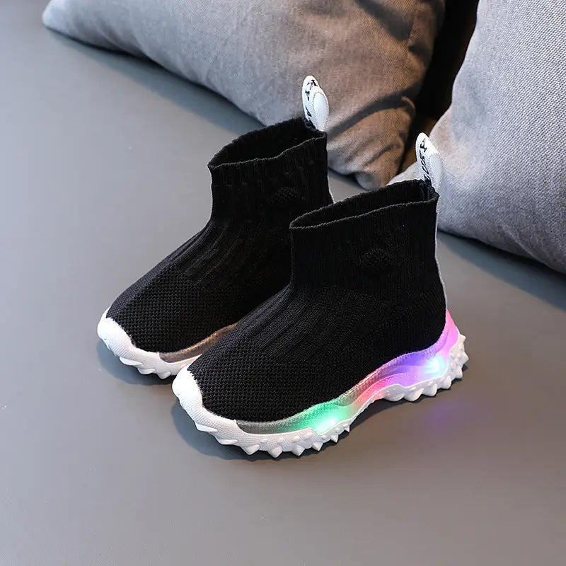 FlyKnit Light Up Shoes - White / 21