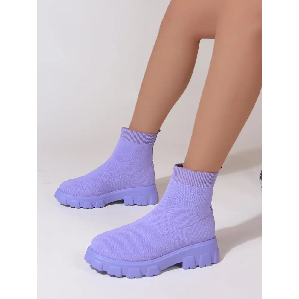 FlyWoven Plus Booties - Euro & US - Dark Violet / 35
