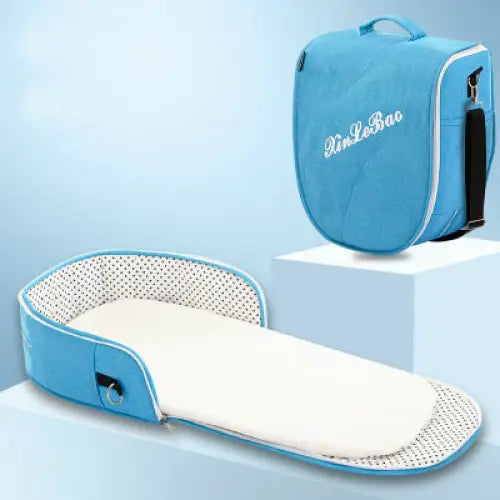 Foldaway Crib Bag - Blue / Comfortable