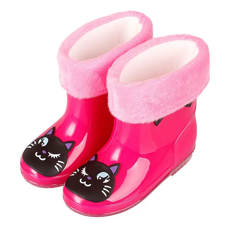 FrostGuard: Cozy Men’s & Kids’ Winter Water Shoes - Rose cat plus cotton / 24yards