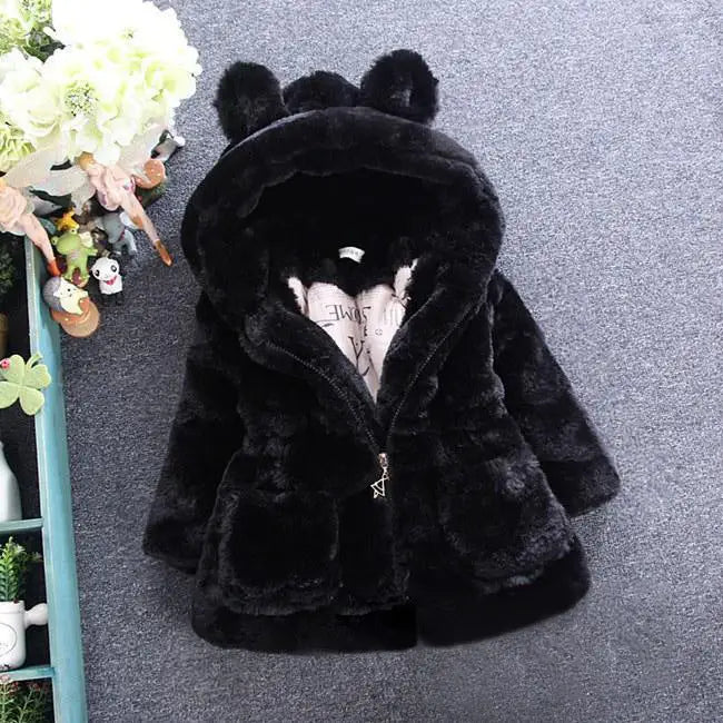 Frosty Fluff Coat - Black / 130cm