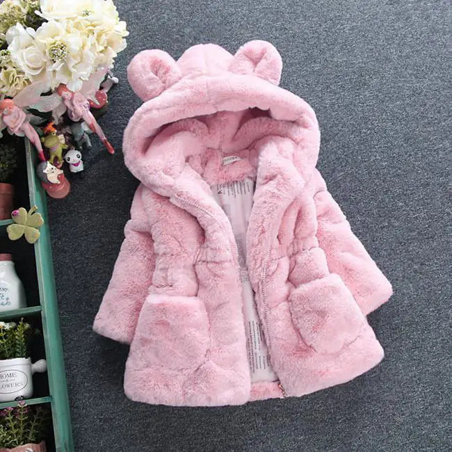 Frosty Fluff Coat - Pink / 140cm