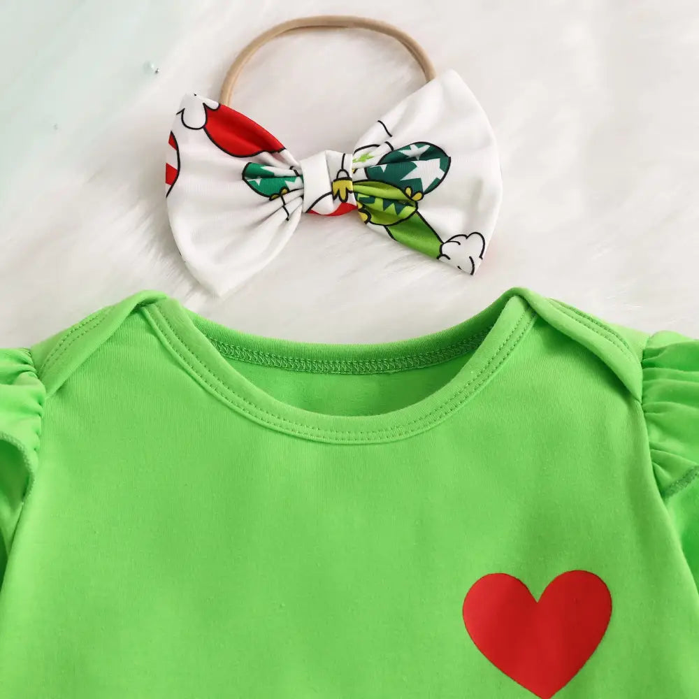 Furry Green Skirt Set