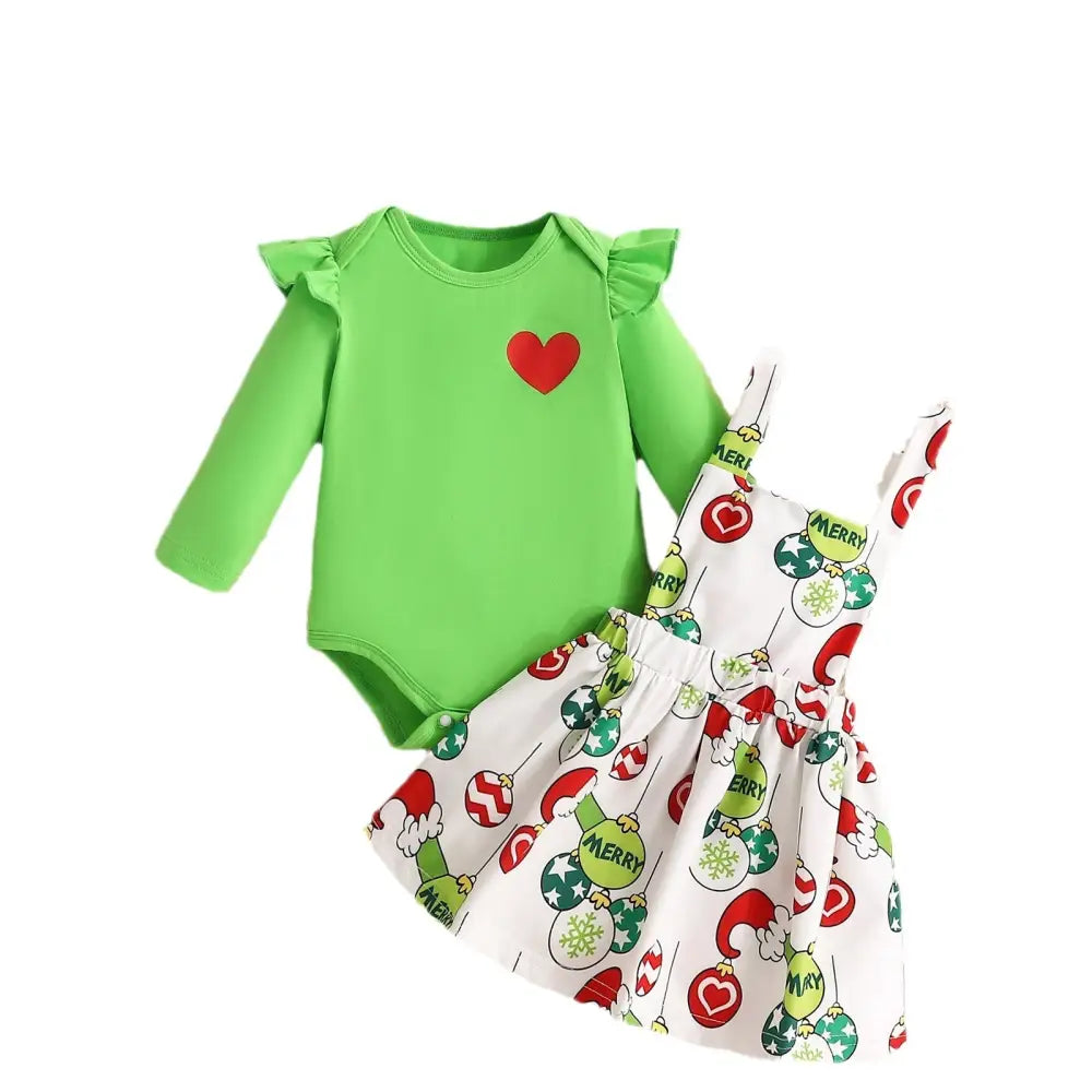 Furry Green Skirt Set