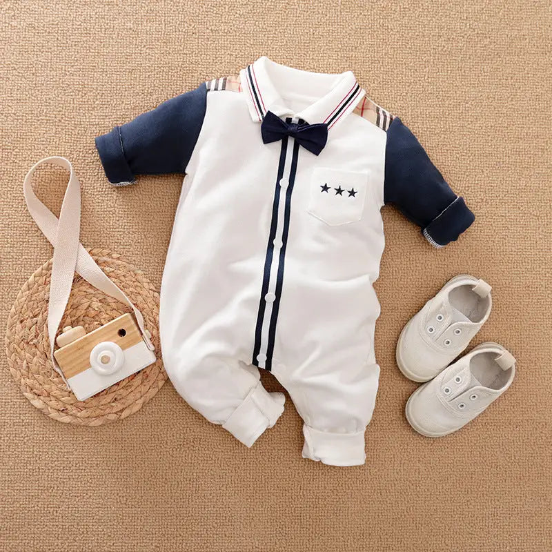 Gentleman’s Romper - Long-sleeved Baby Clothes - H / 59cm