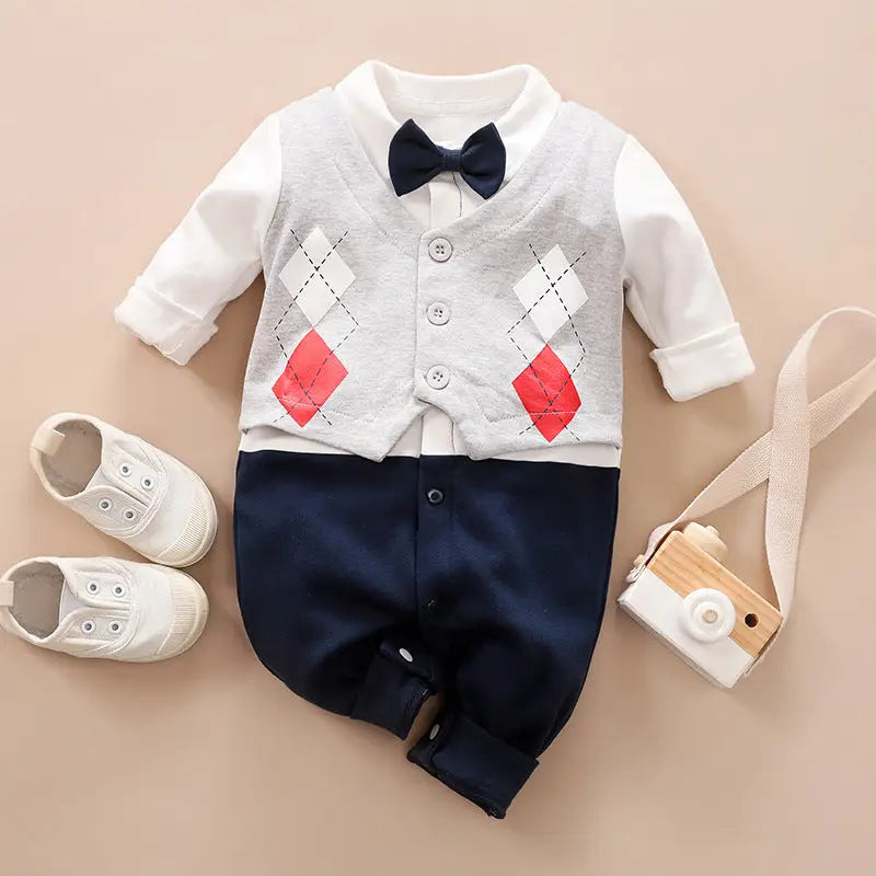 GentleSprout: Seasonal Long-Sleeve Baby Jumpsuit - as shown / 59cm / J