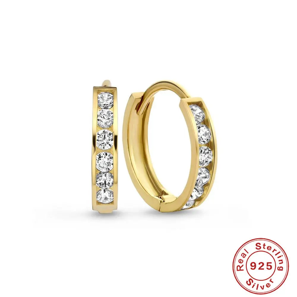 GeoDiamond Cluster Earrings - Gold Style 3 / 925 Silver