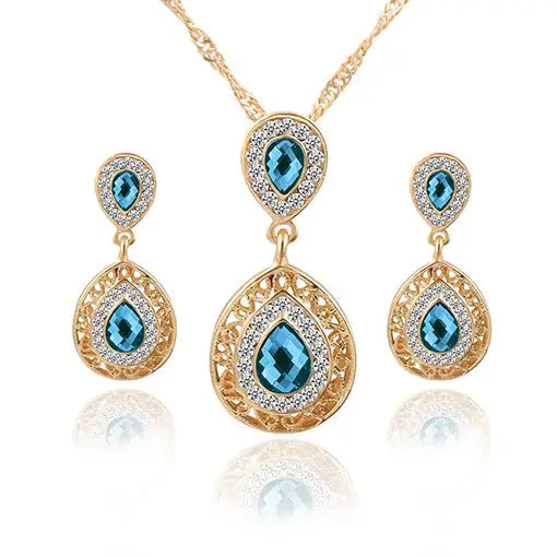 Glam Duo Jewelry Set - Blue