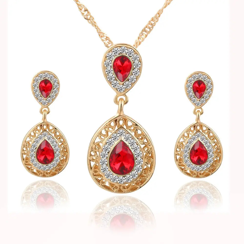 Glam Duo Jewelry Set - Red