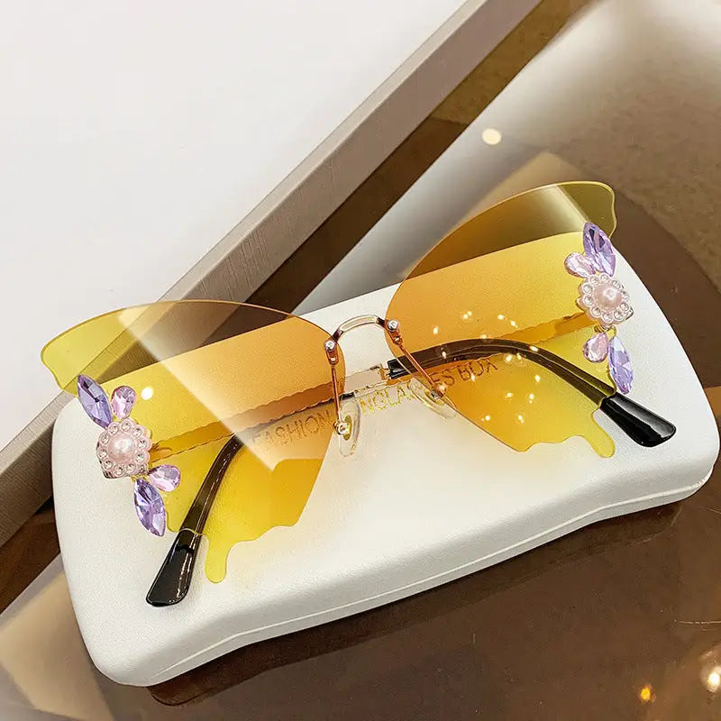 GlimmerWing Diamond Butterfly Shades - Gradual yellow
