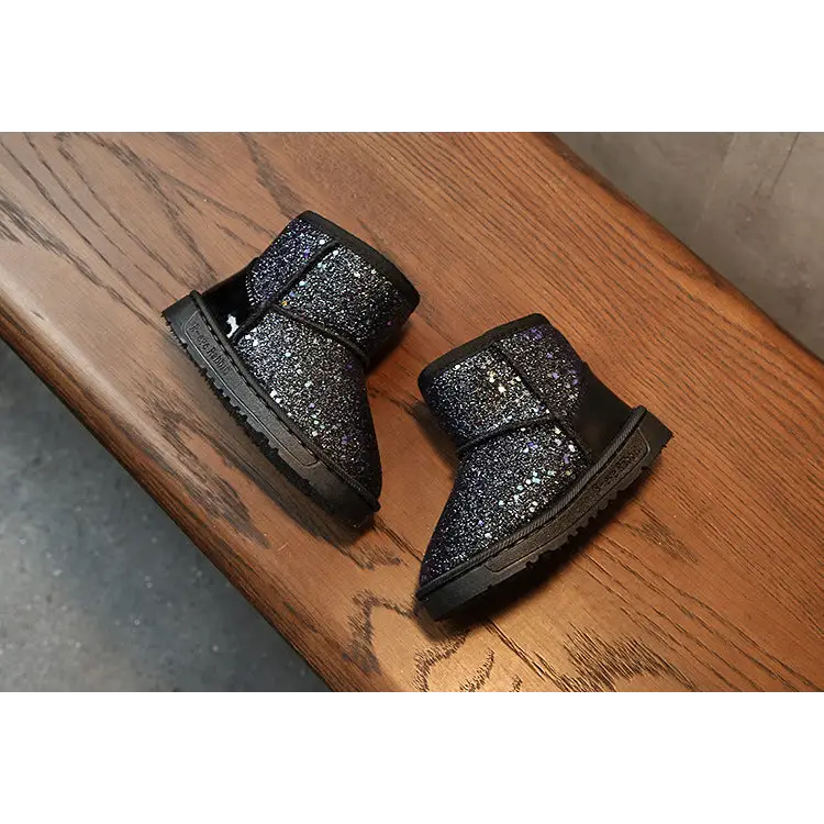 GlitterGlide Kids’ Sequin Snow Boots