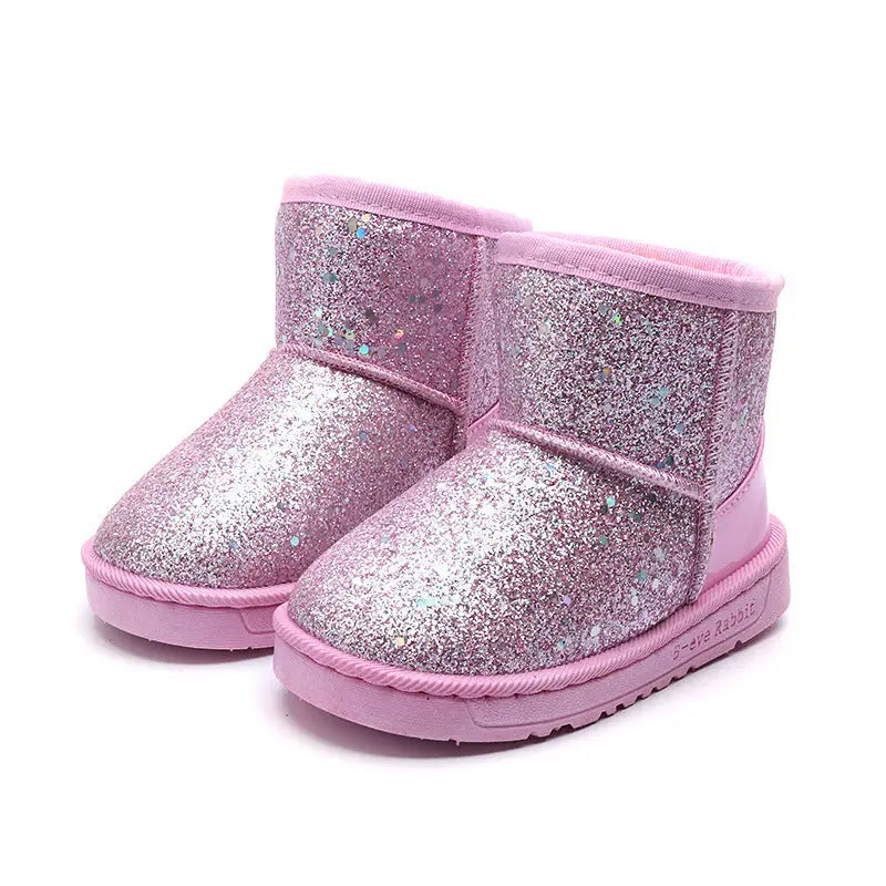 GlitterGlide Kids’ Sequin Snow Boots - Pink / 26