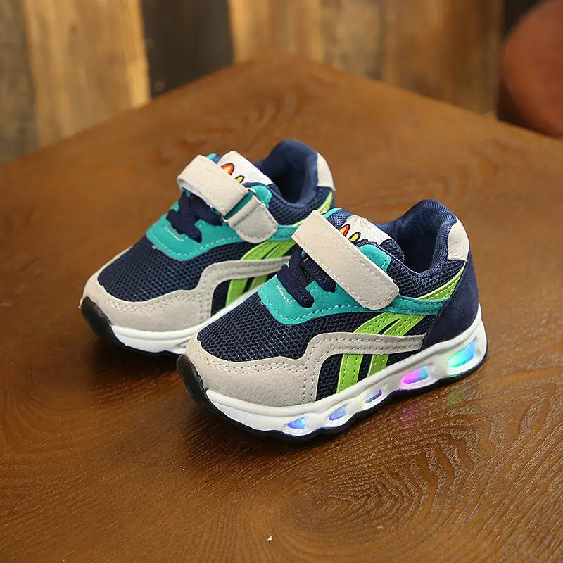 GlowStride Kids’ Airy Run Sneakers - Blue / 21