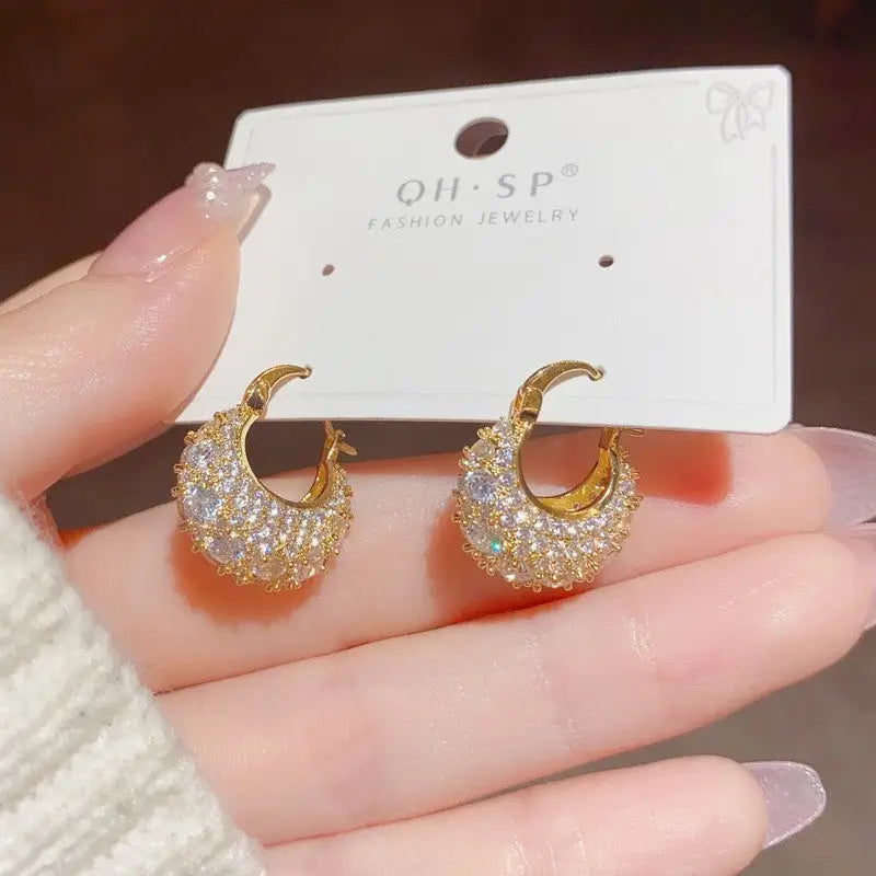 Golden Geo Chic 14K Gold Fashion Ear Clips - No 22