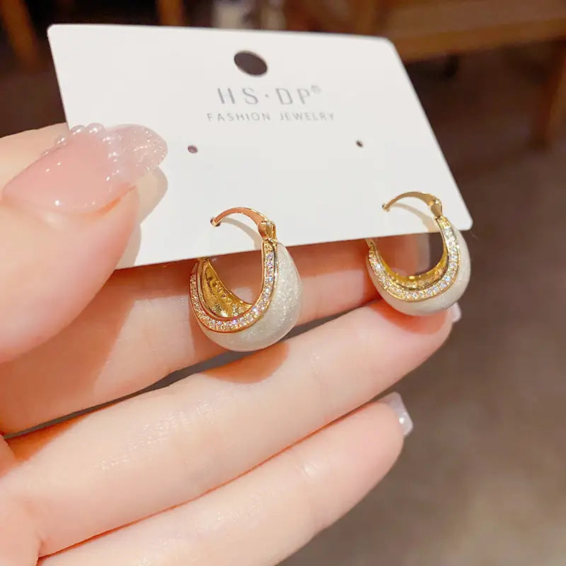 Golden Geo Chic 14K Gold Fashion Ear Clips - No 4