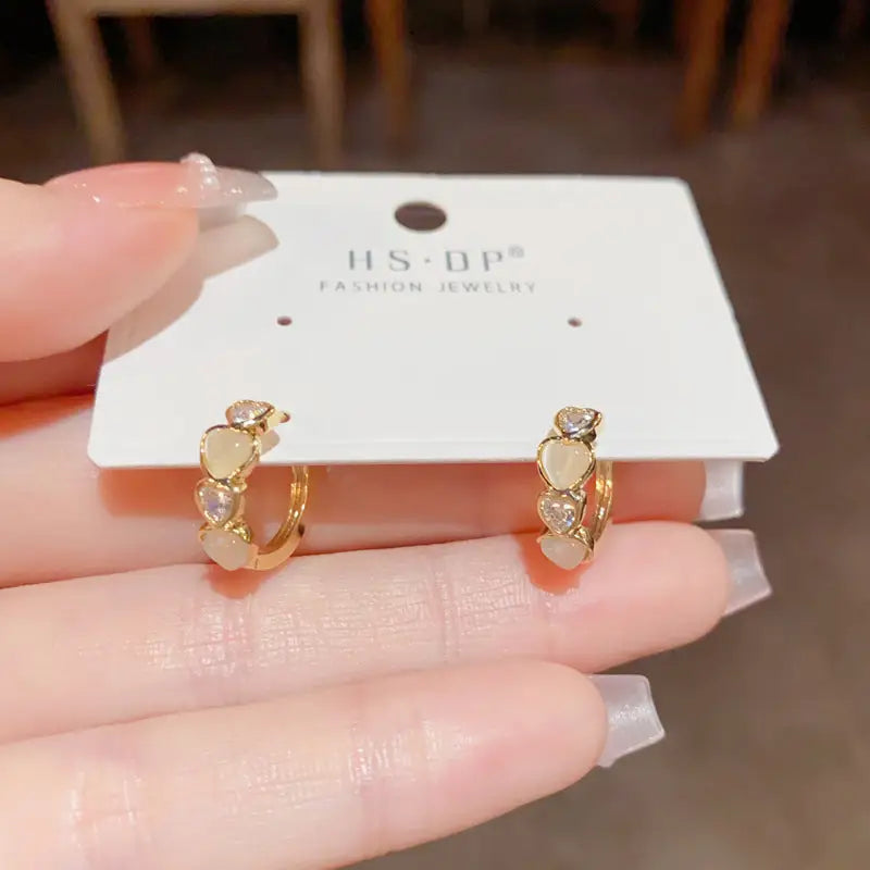 Golden Geo Chic 14K Gold Fashion Ear Clips - No 45